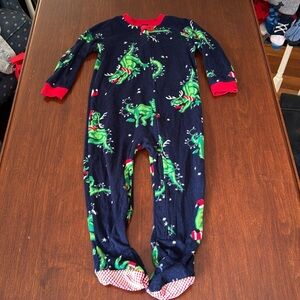 Blue and Red Dinosaur Footie Pajama